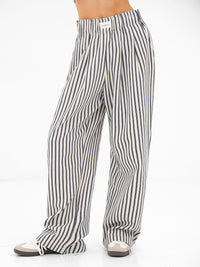 Lou Stripe Trousers - Dark Navy