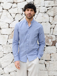 Conrad Long Sleeve Checked Shirt - Blue
