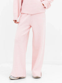 Knitted Wide Leg Sweatpants - Marshmallow Pink