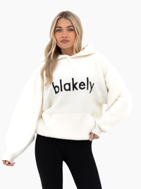 Mabel Oversized Knitted Hoodie - Cream