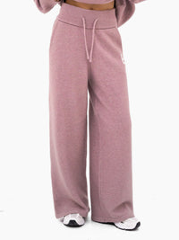 Mabel Knitted Wide Leg Sweatpants - Dusty Pink