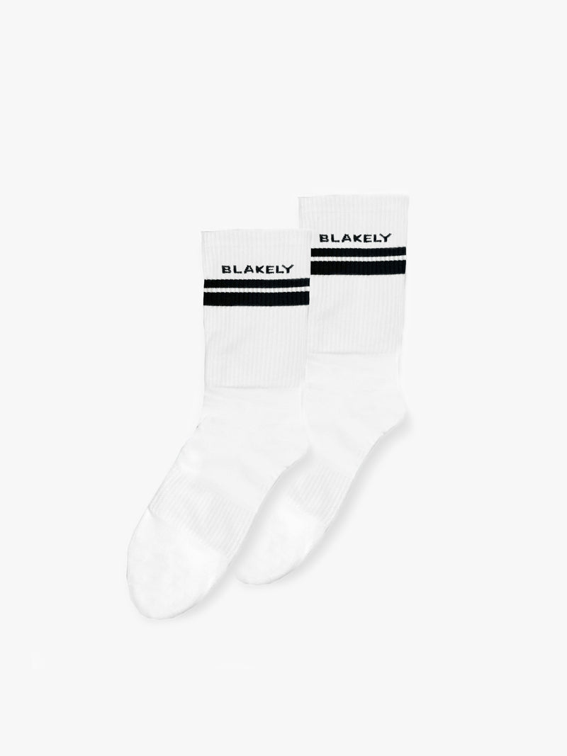 Blakely Crew Socks 3 Pack - White & Black