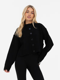 Mabel Button Up Cardigan - Black