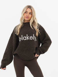Mabel Oversized Knitted Jumper - Chocolate Brown