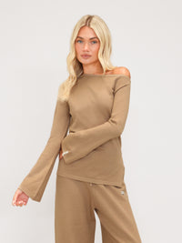 Layla Off The Shoulder Knitted Top - Caramel