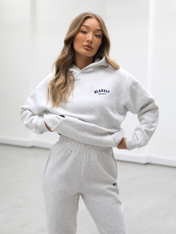 Heritage Womens Relaxed Hoodie - Marl White