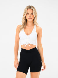 Ultimate Ruched Sports Bra - White