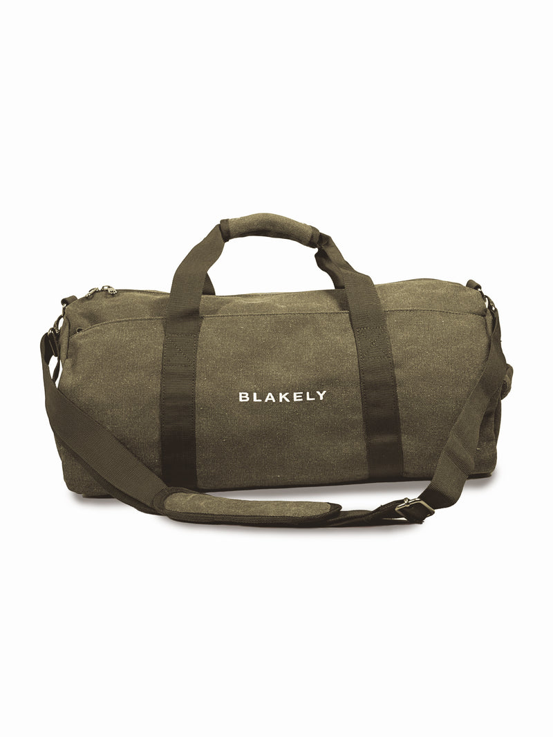 Canvas Barrel Bag - Khaki Green