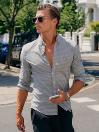 Conrad Long Sleeve Checked Shirt - Brown
