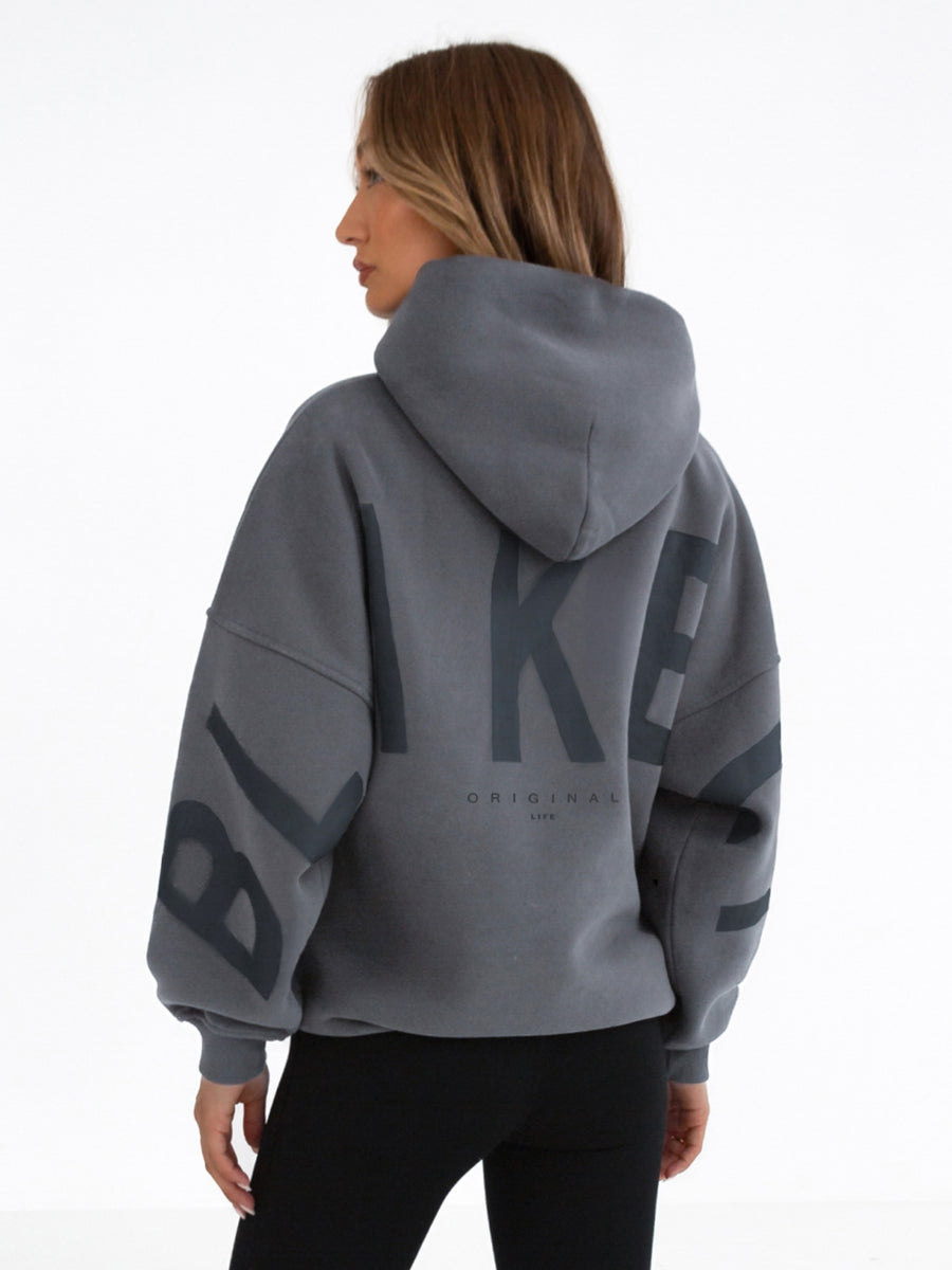 Buy Blakely Charcoal Tonal Isabel Oversized Hoodie Free delivery