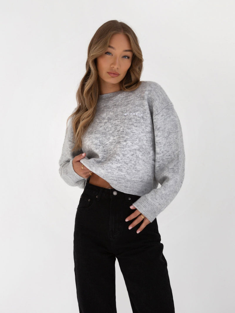 Elara Knitted Jumper - Marl Grey