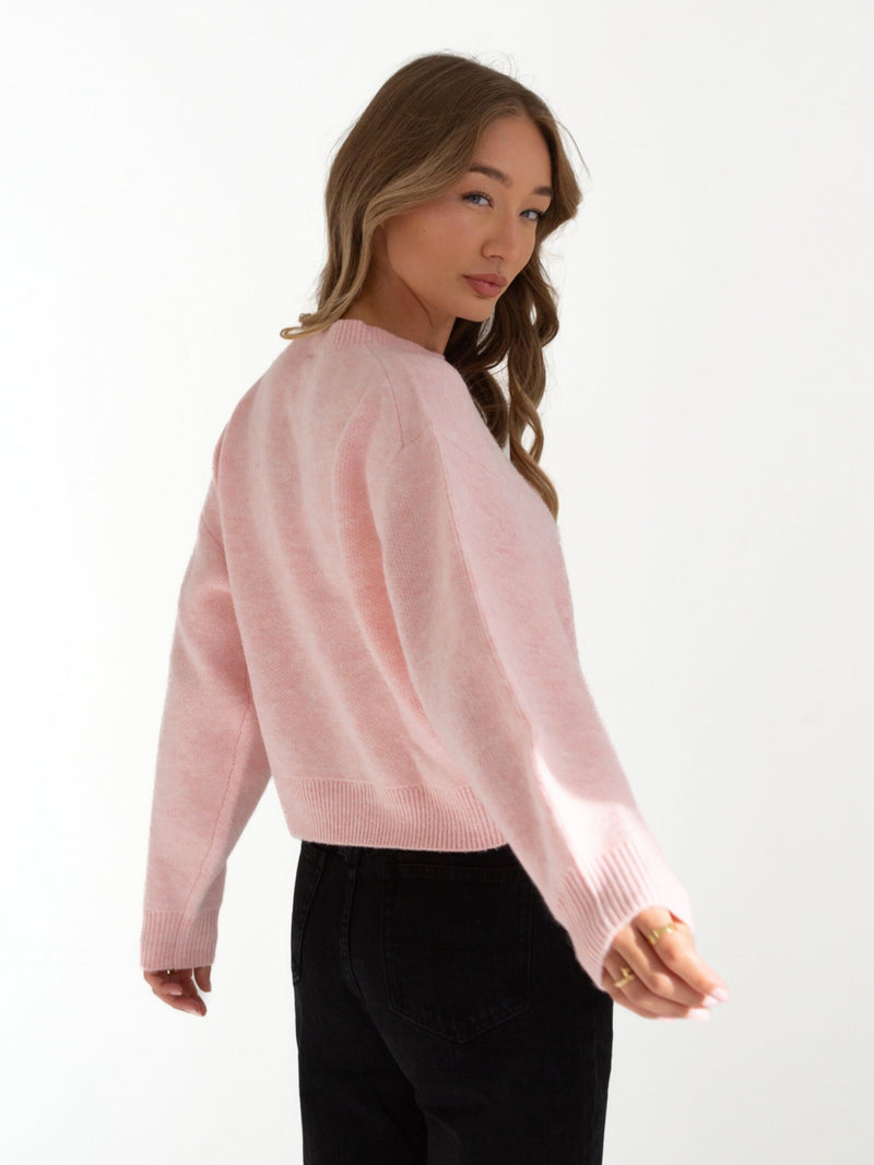 Elara Knitted Jumper - Pink