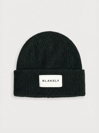 Label Knitted Beanie - Dark Green