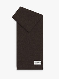 Label Knitted Scarf - Chocolate Brown