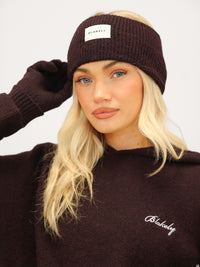 Label Knitted Headband - Dark Mulberry