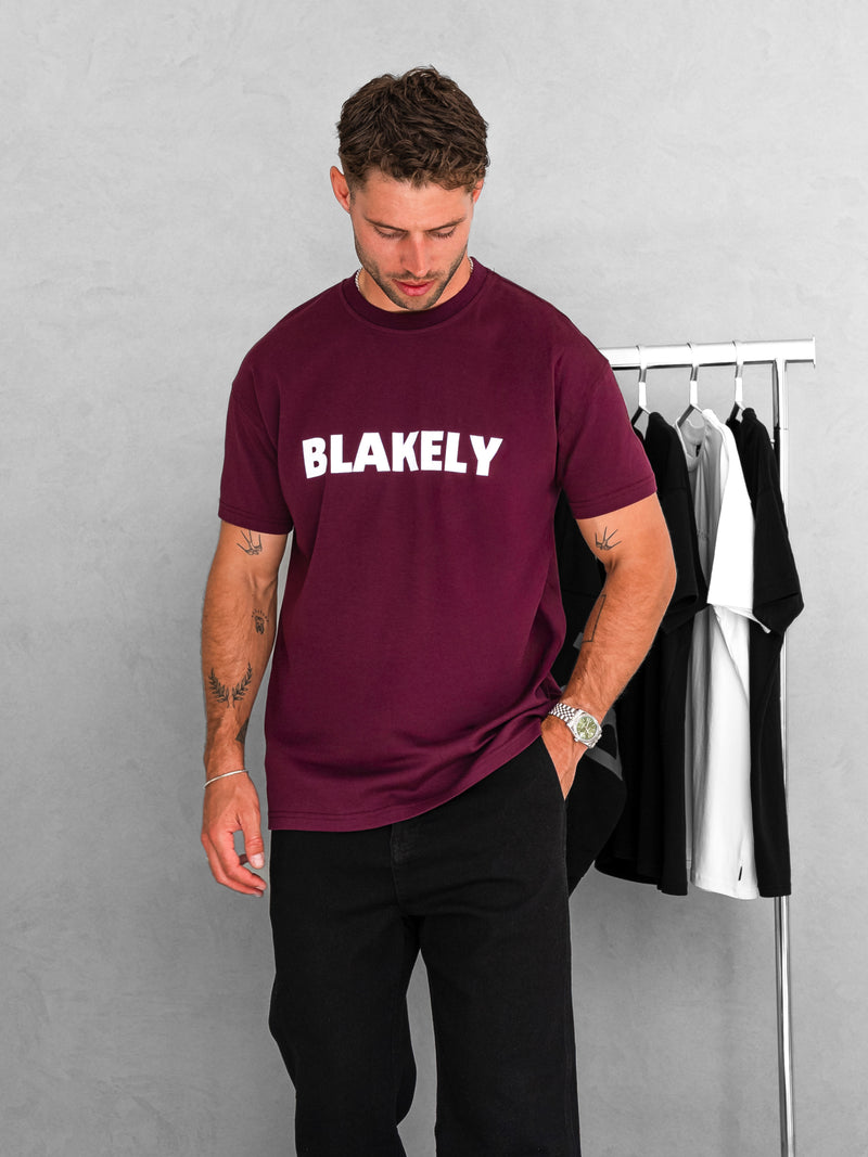 Raife Relaxed T-Shirt - Burgundy