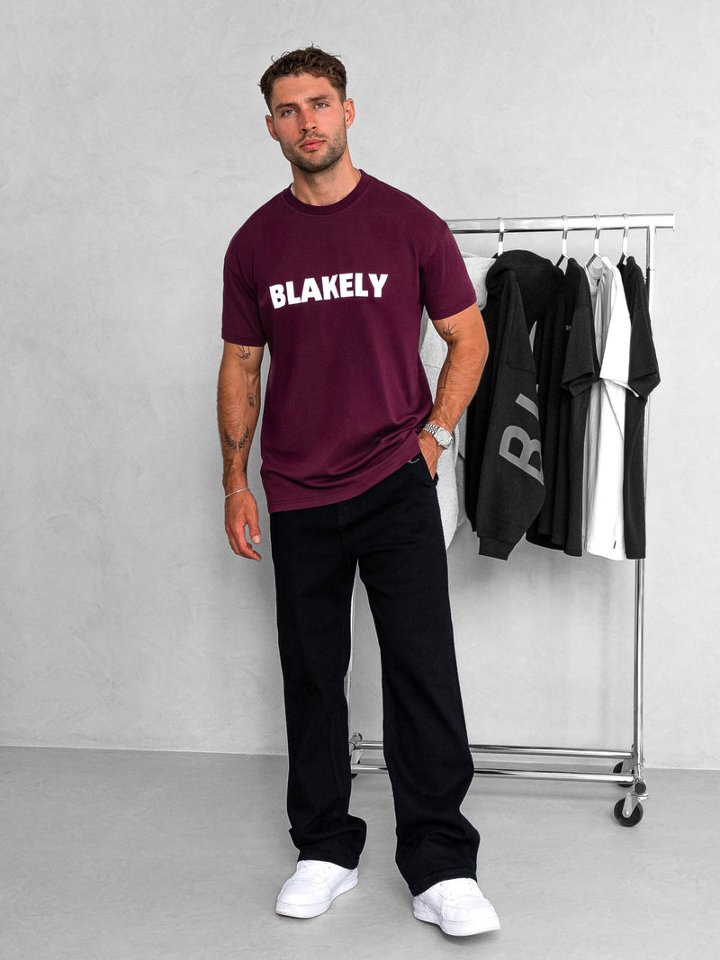 Raife Relaxed T-Shirt - Burgundy