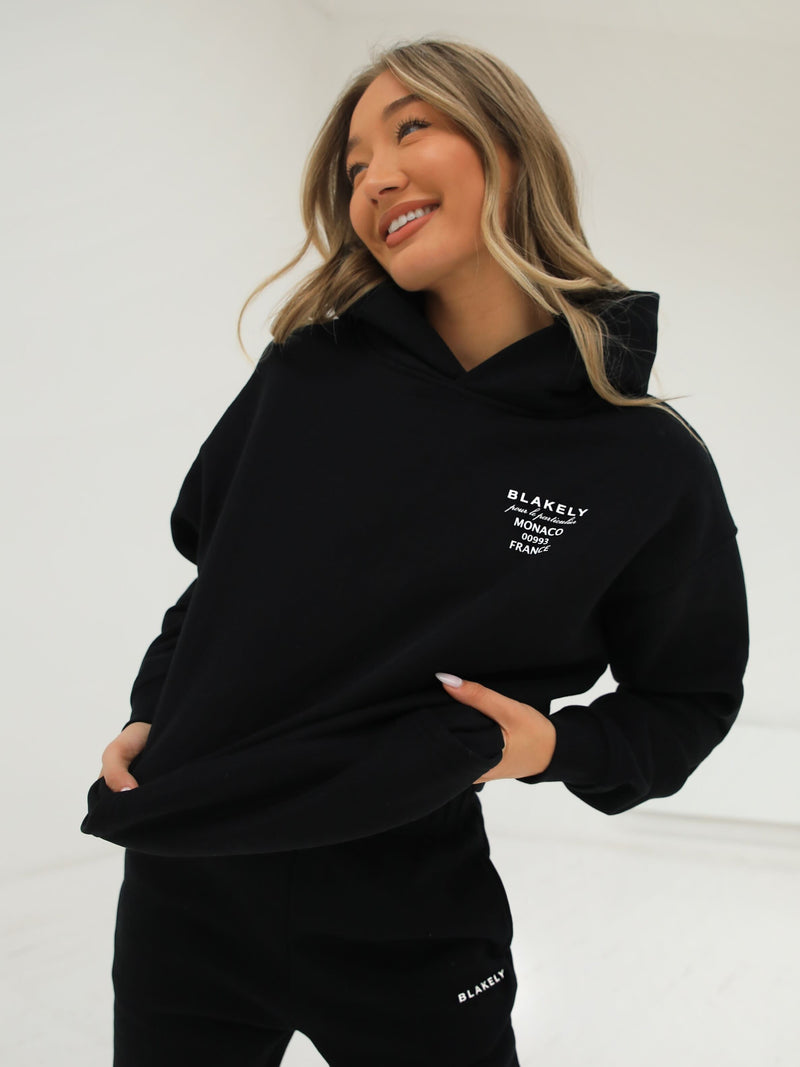 Monaco Women's Relaxed Hoodie - Black