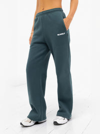 Amelie Wide Leg Sweatpants - Teal Green