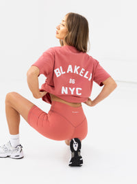 NYC Oversized T-Shirt - Sunrise Coral