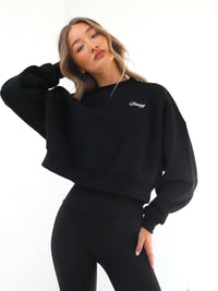 Off Duty Cropped Jumper - Black