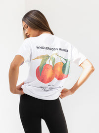 Orla Orange Oversized T-Shirt - White