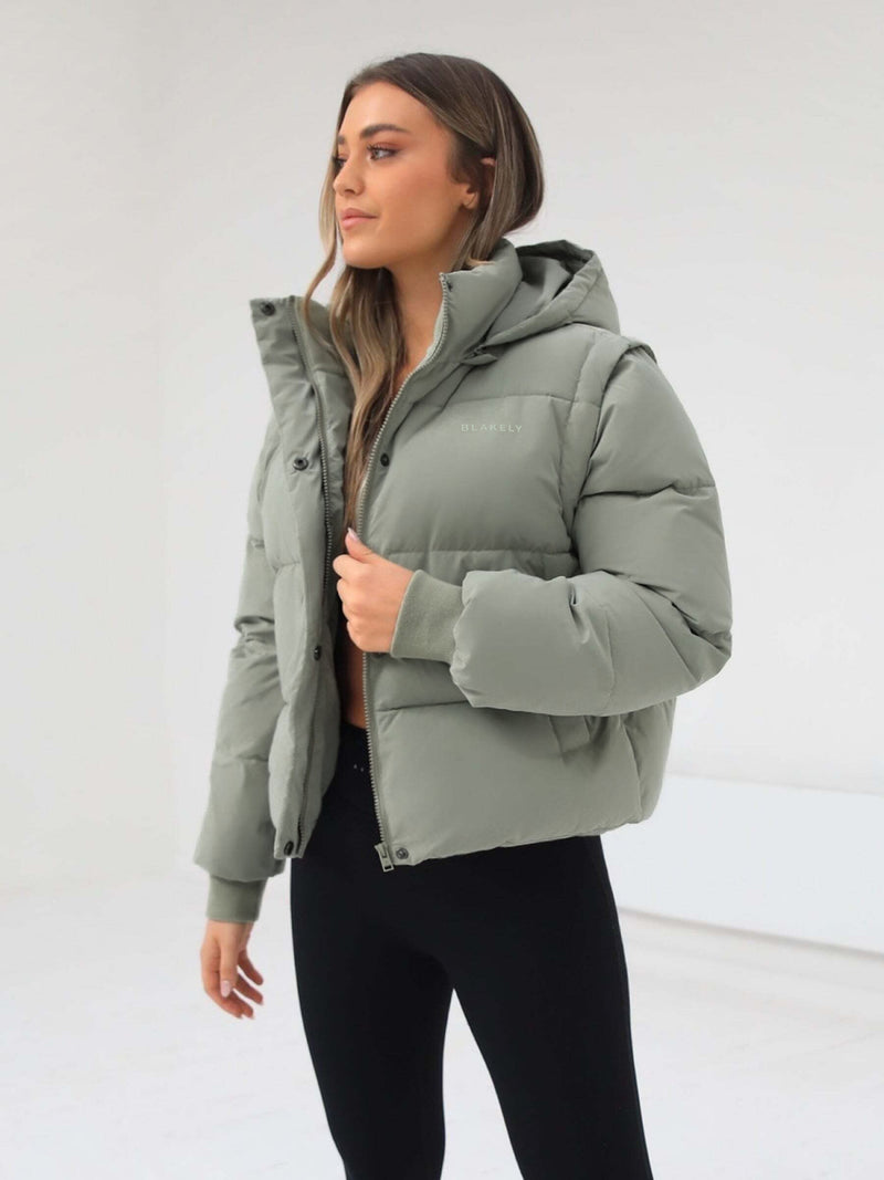 Multiway Puffer Coat 2 - Sage Green