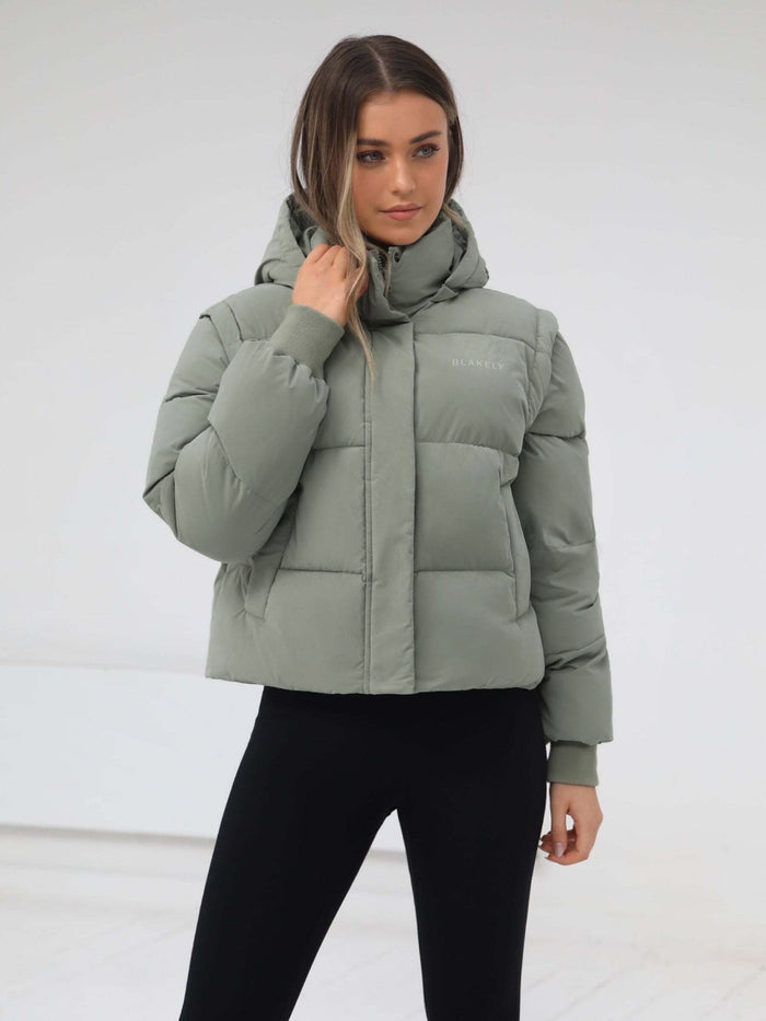 Multiway Puffer Coat 2 - Sage Green