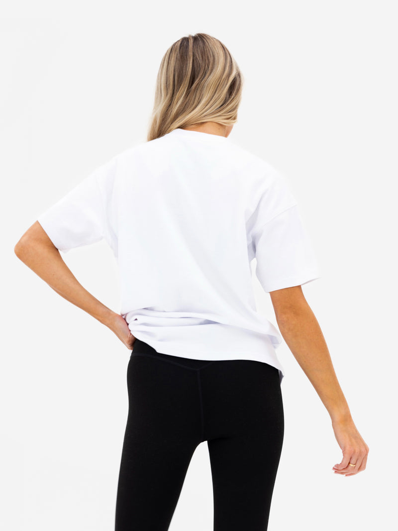 Joah Oversized T-Shirt - White & Safari Green