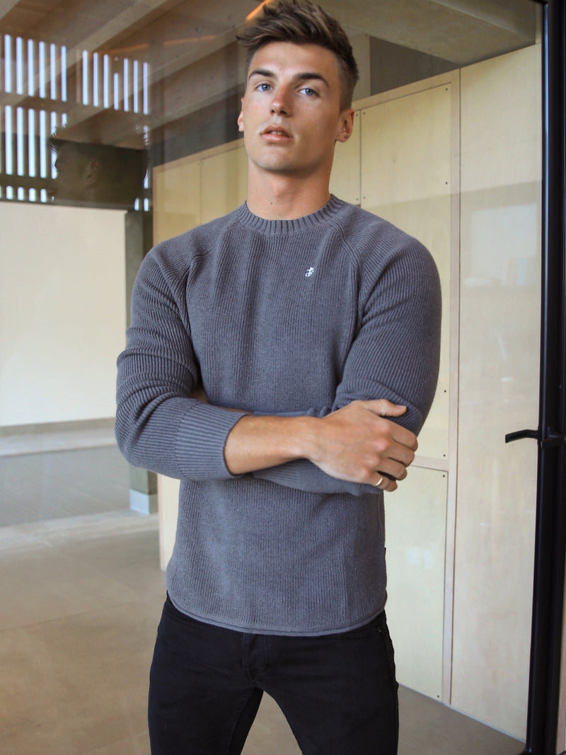 Blakely Clothing Olton Crew Neck Charcoal Mens Jumper