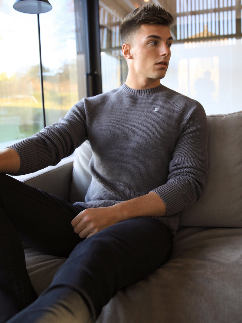 Blakely Clothing Olton Crew Neck Charcoal Mens Jumper