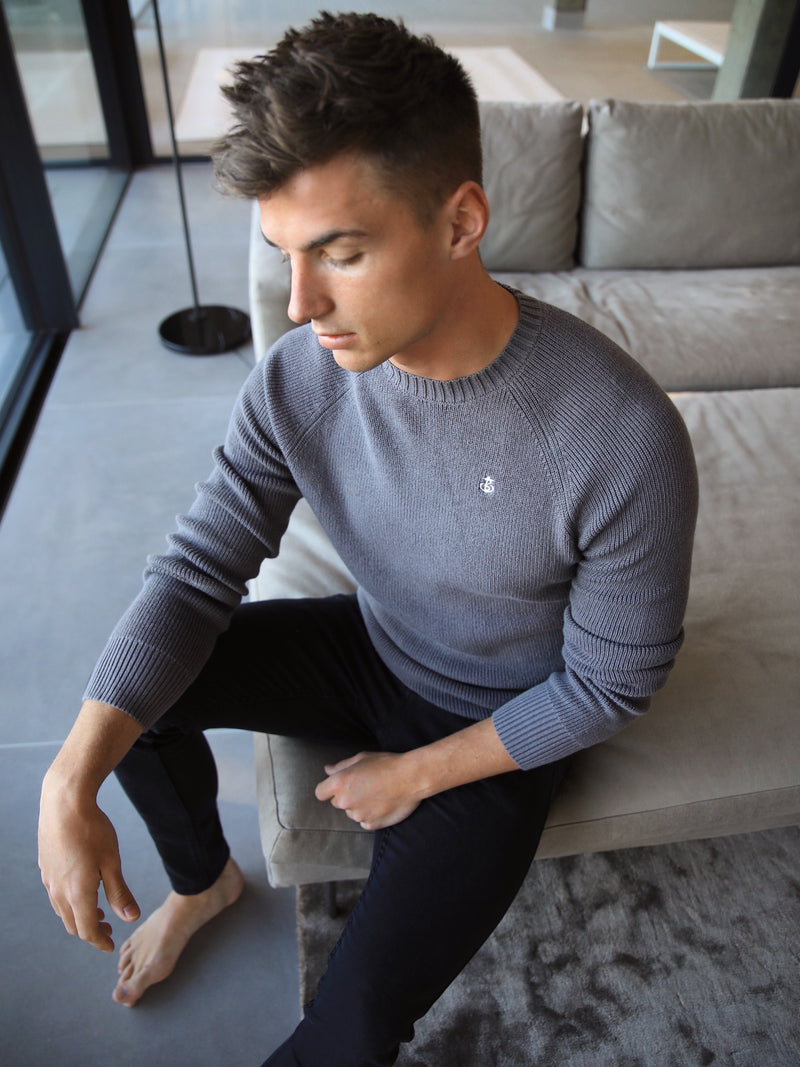 Blakely Clothing Olton Crew Neck Charcoal Mens Jumper