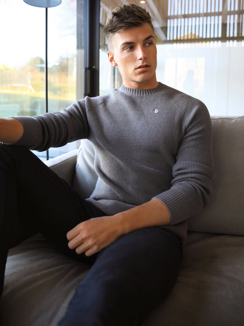 Blakely Clothing Olton Crew Neck Charcoal Mens Jumper