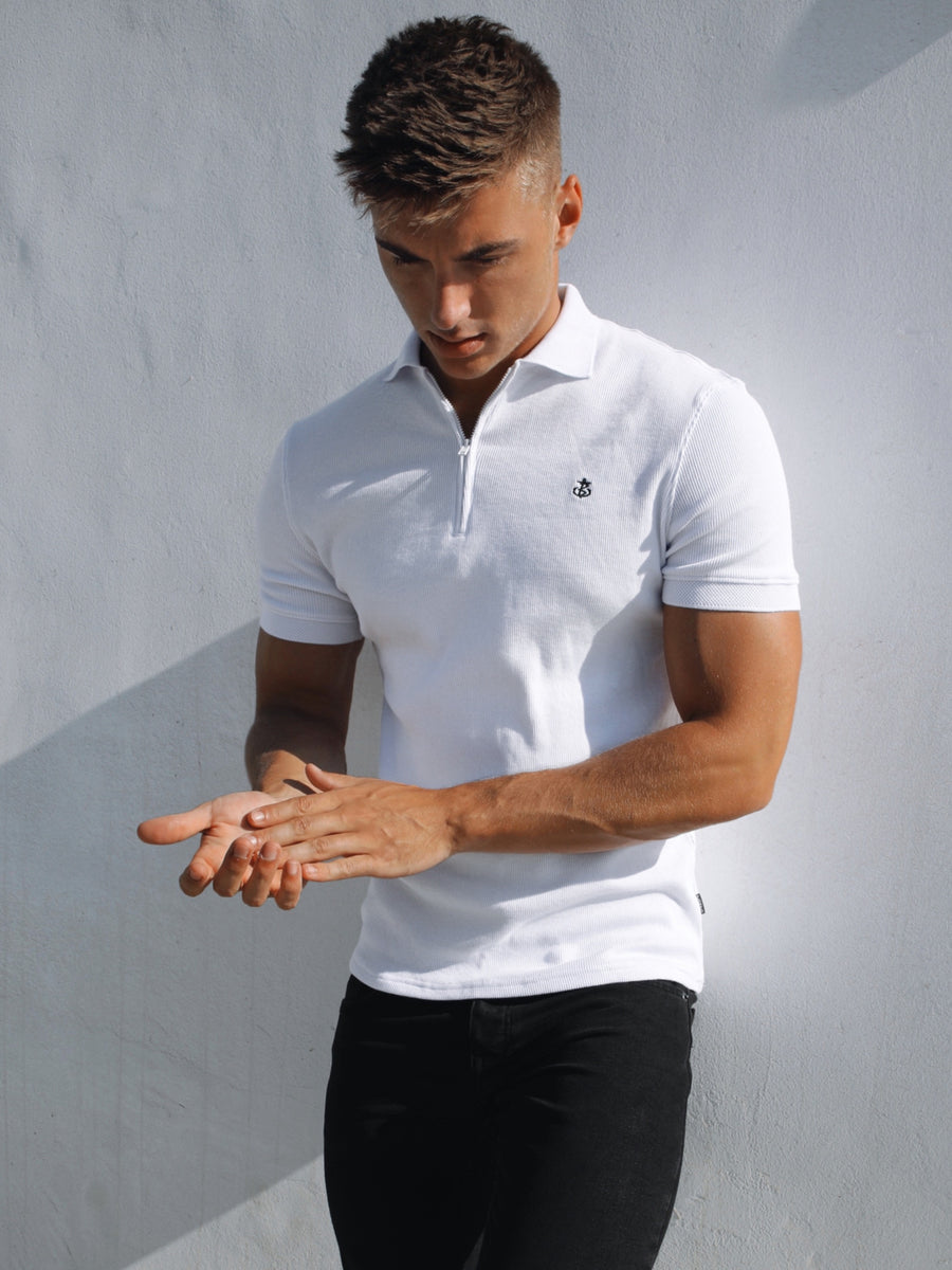 Polo with white undershirt hotsell