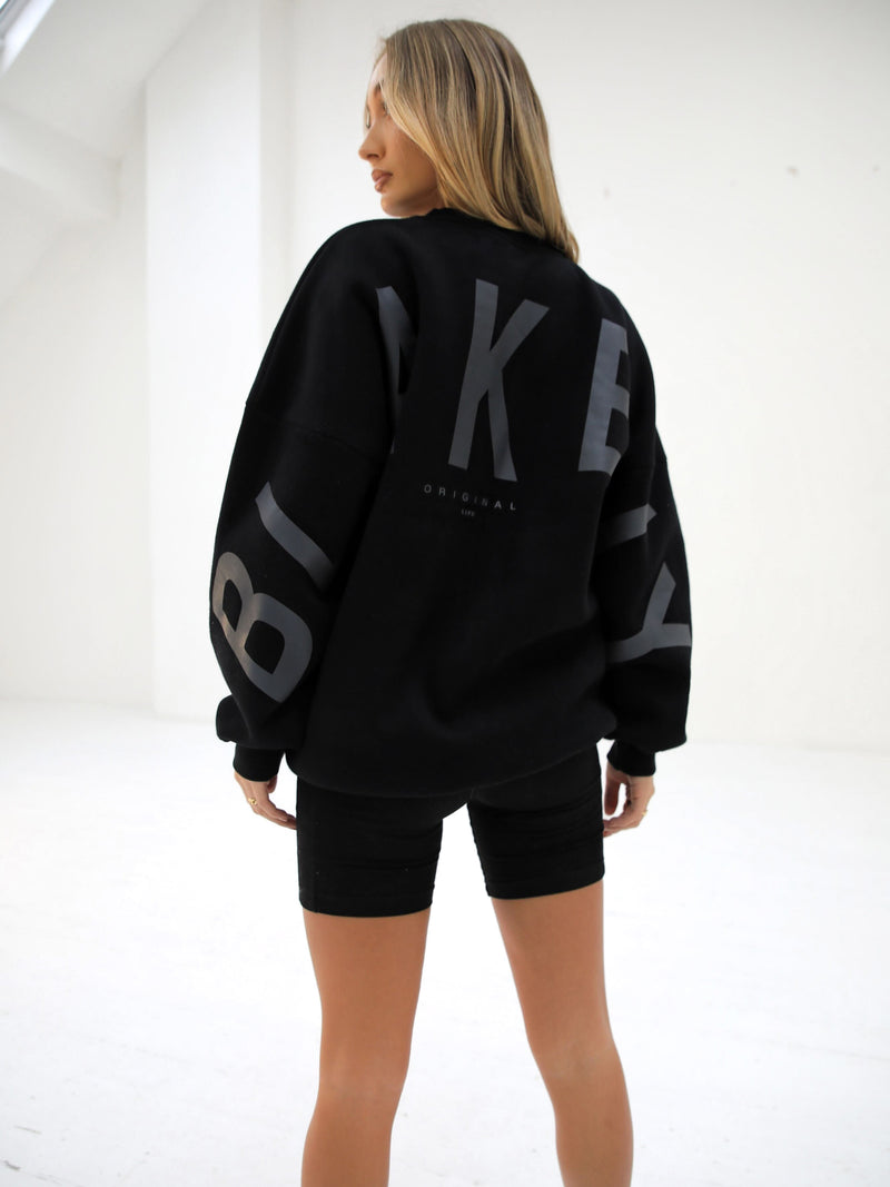 Isabel Tonal Oversized Jumper - Black