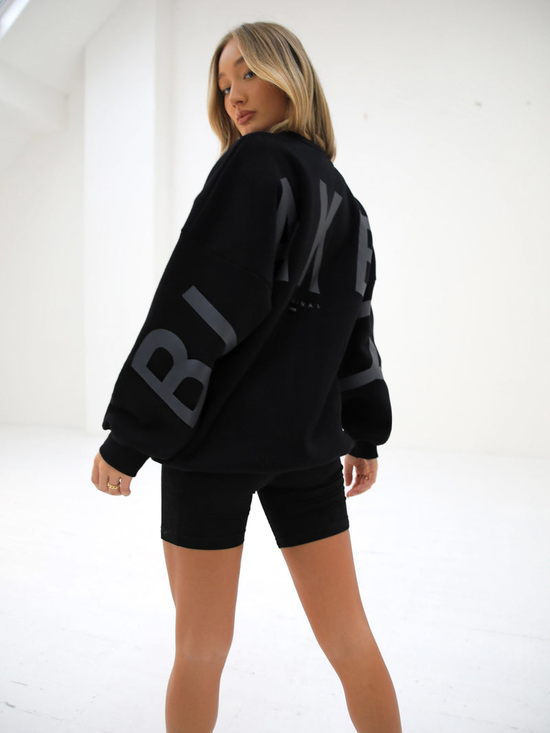 Isabel Tonal Oversized Jumper - Black