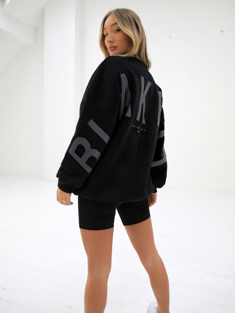 Isabel Tonal Oversized Jumper - Black