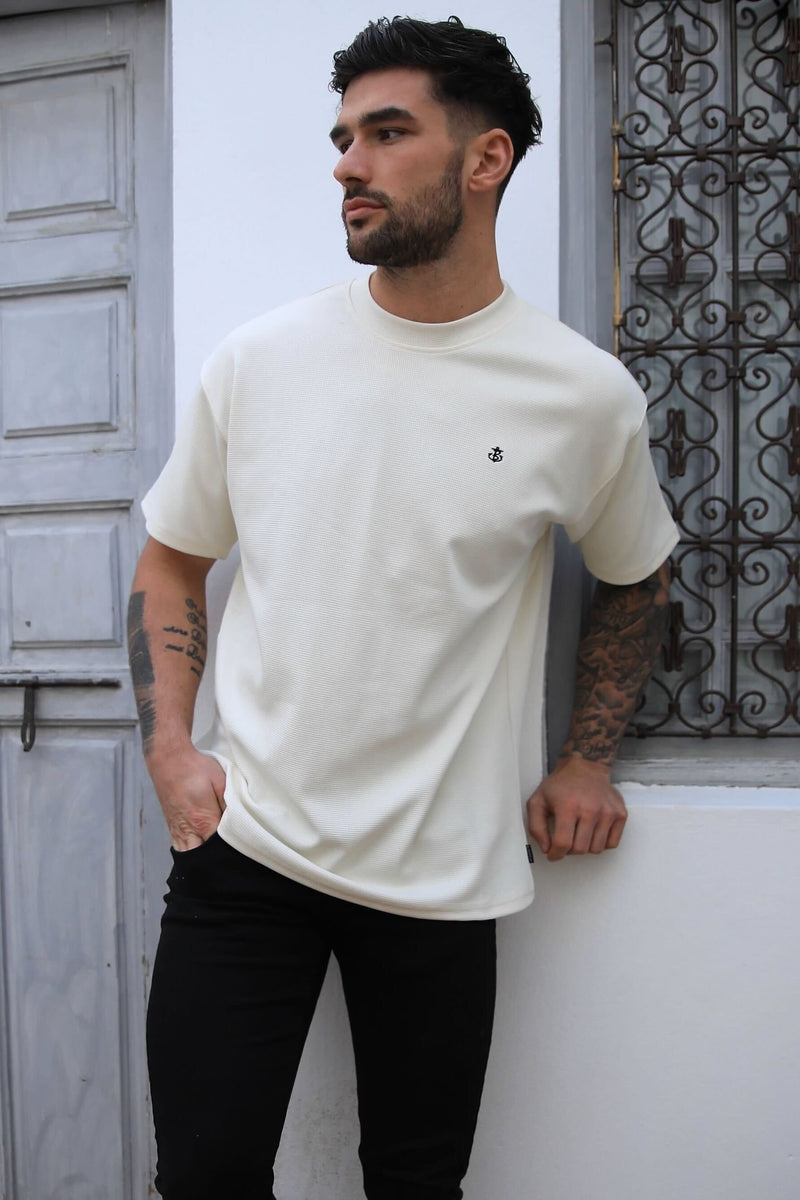 Ceuta Textured Relaxed T-Shirt - Off White
