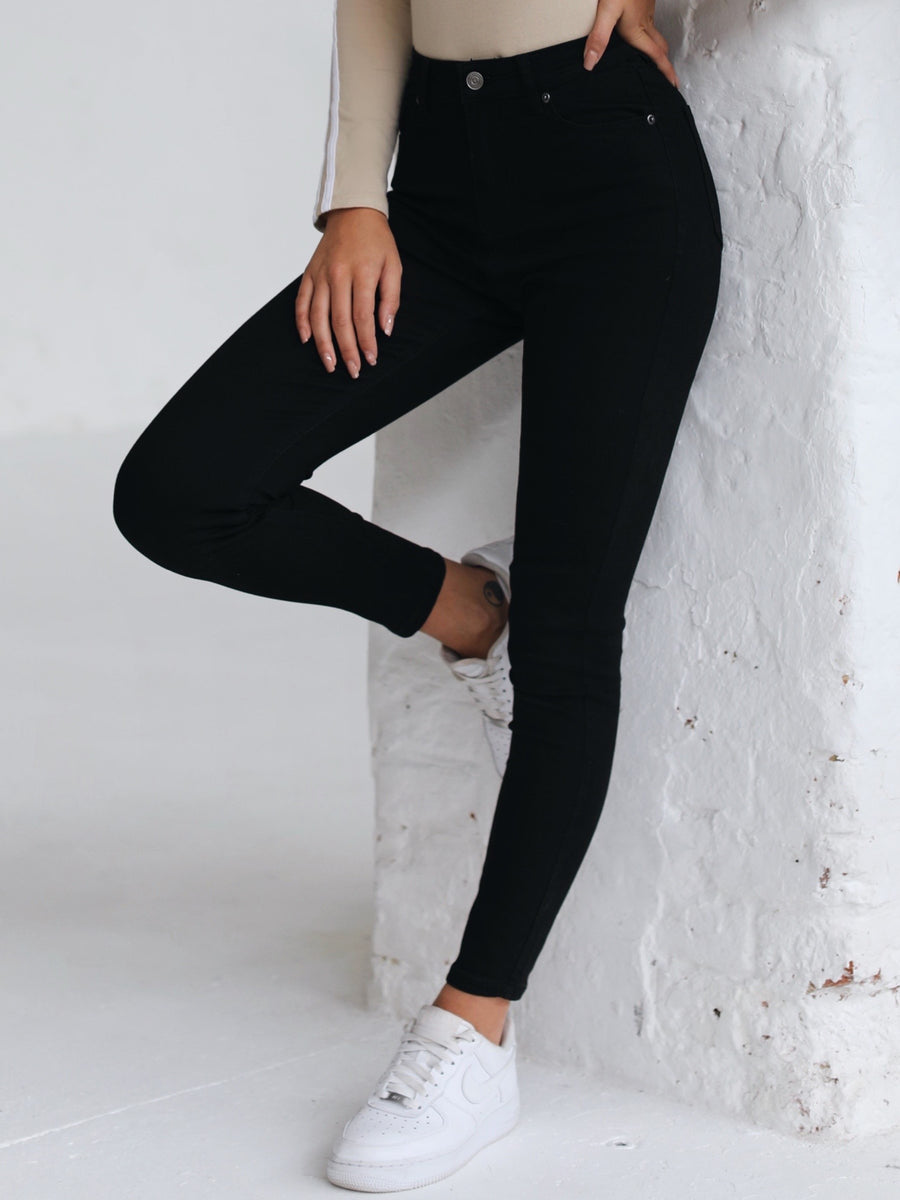 Blakely Clothing High Waisted Womens Black Skinny Jeans