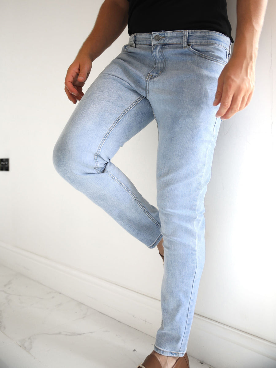 Blakely Clothing Mens Light Blue Slim Jeans Free delivery