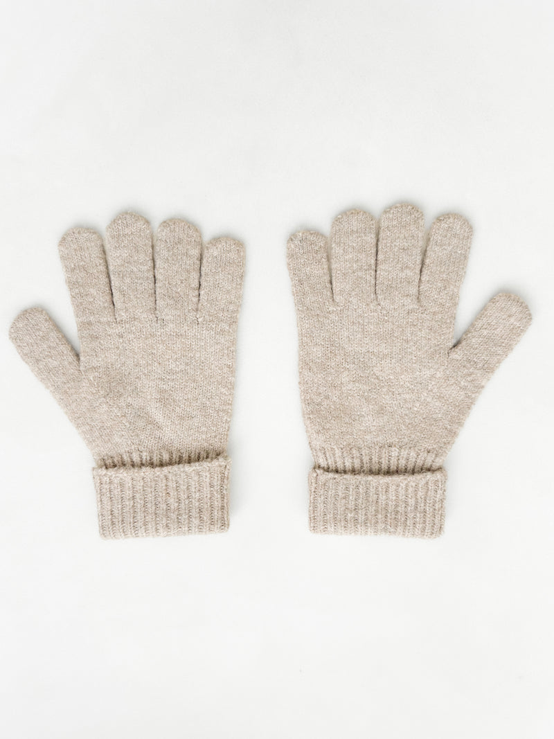 Label Knitted Gloves - Toasted Taupe