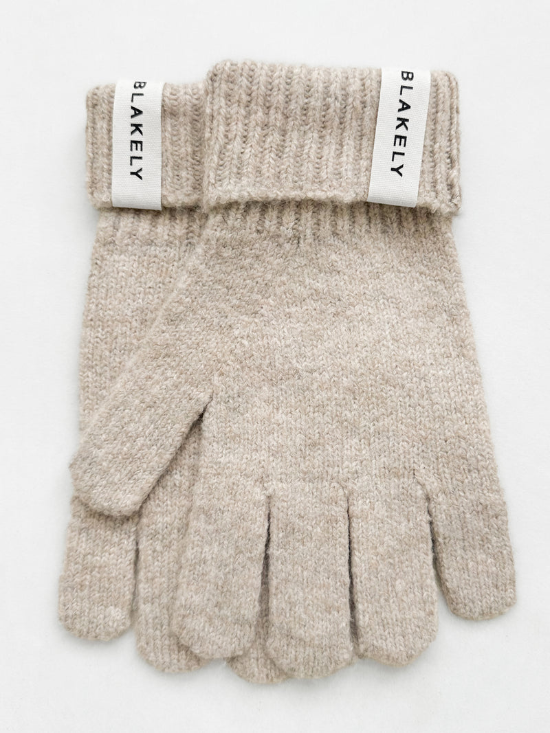 Label Knitted Gloves - Toasted Taupe