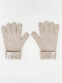 Label Knitted Gloves - Toasted Taupe