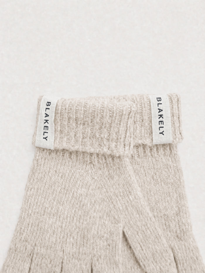 Label Knitted Gloves - Vanilla