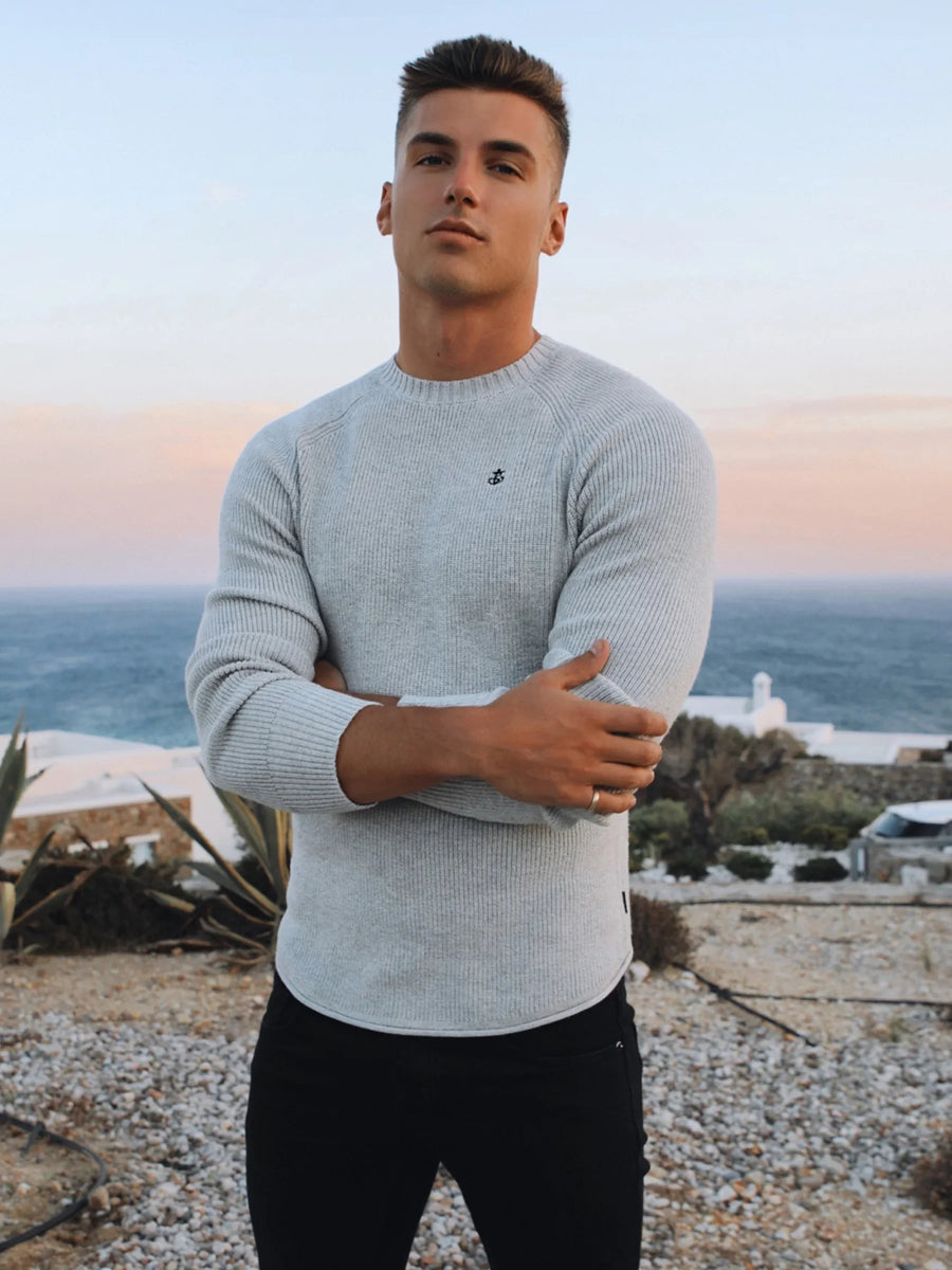 Olton Knit Sweater - Marl White