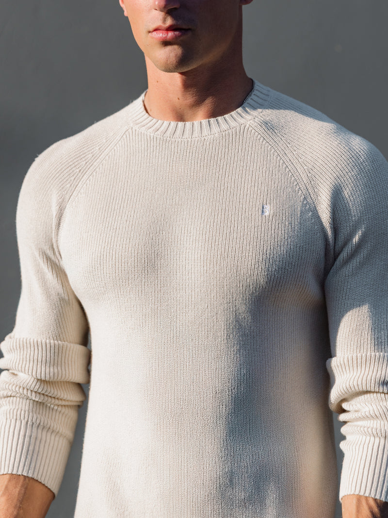 Olton Anchor Knit Jumper - Chalk