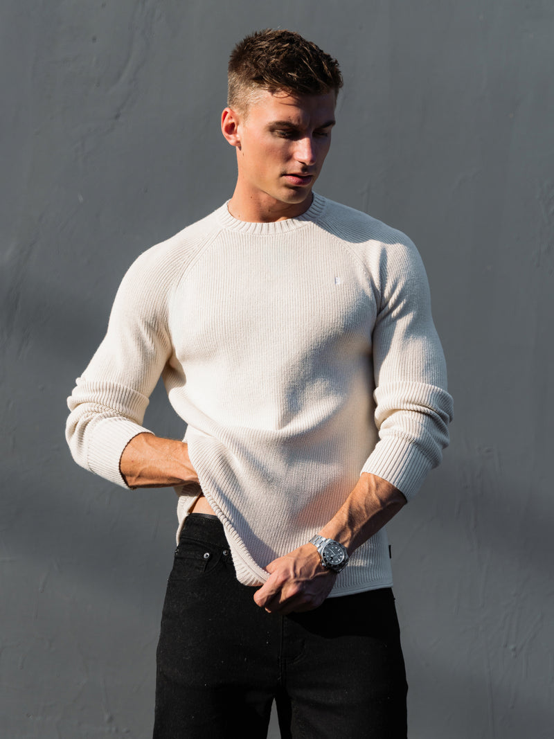 Olton Anchor Knit Jumper - Chalk