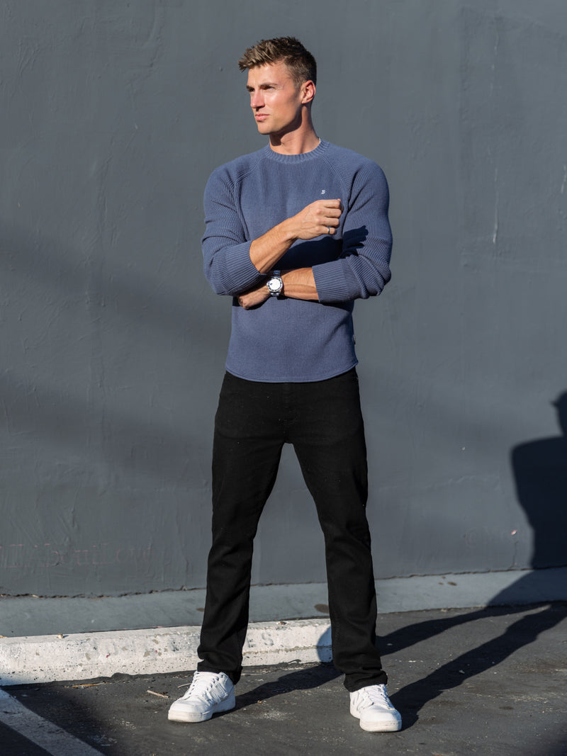 Olton Anchor Knit Jumper - Steel Blue