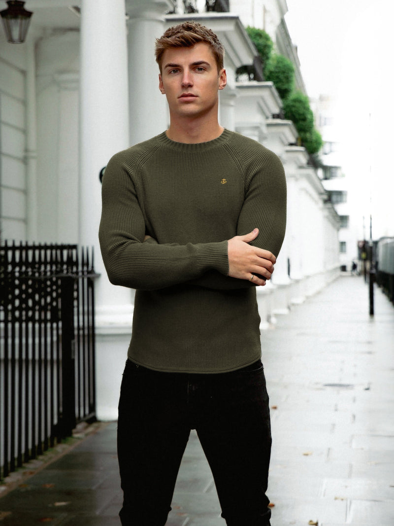 Olton Knit Jumper - Khaki Green