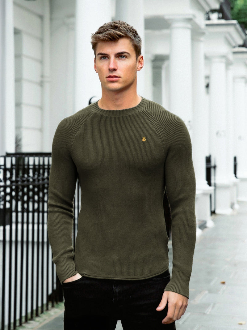 Olton Knit Jumper - Khaki Green